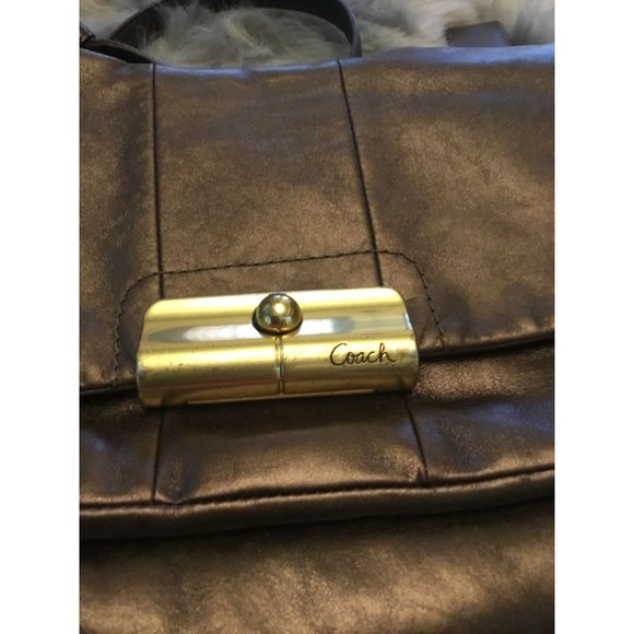 COACH Hobo Bag Kristen Metallic Shoulder Hip Length - Picture 4 of 8